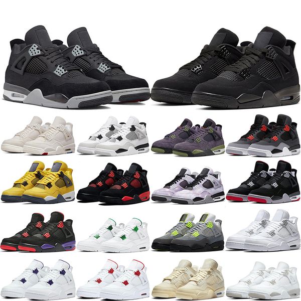 

jumpman 4 4s basketball shoes canvas military blak cat fire red university blue sail pure money outdoor sneakers eur 36-47