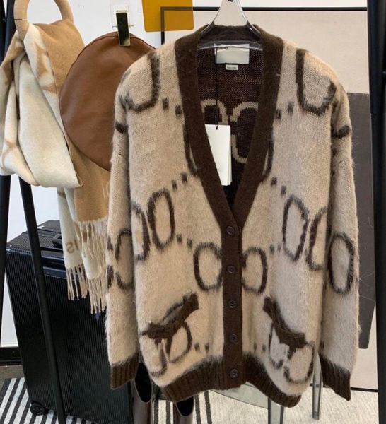

victorine prad new autumn winter fashion mohair sweater plus size classic brand luxry design wear both sides cardigan double pocket single b, White;black