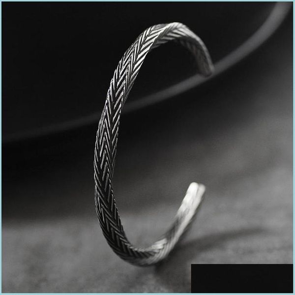 

bangle bangle vintage pattern bracelets bangles for men pseras hombre titanium steel bracelet jewelry ss161bangle drop delivery dha1o, Black