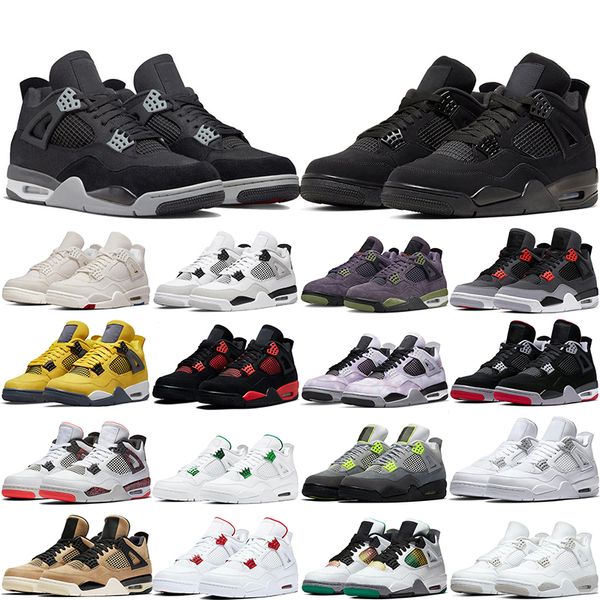 

shoes basketball jumpman 4 jorda 4s sail military blak canvas bred cool grey pure money mens tranier jumpman4s fire red sport sneakers