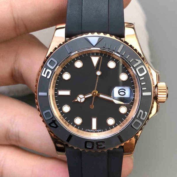 

role x wristwatch yacht series mechanical watch stainless steel silicone band luminous gmt clock reloj sports automatic mens luxury watches, Slivery;brown