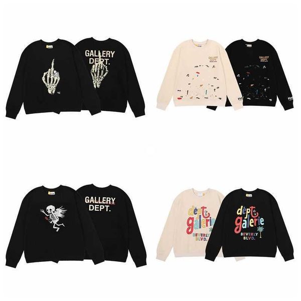 

men designer hoodie women galleryy depts hoodies sweatshirts fashion pullover ink splashing hand-painted printing high weight cotton round n, Black