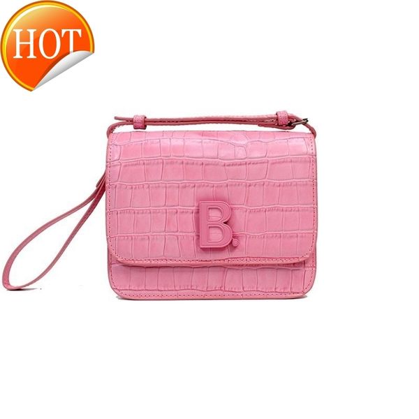 

women's luxury bags designer balencige parisian b-shaped lock in current season crocodile stone pattern large capacity one shoulder dia