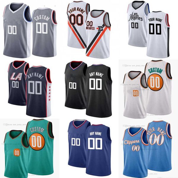 

75th custom jersey los angeles''clippers''men women youth 45 keon johnson 5 luke kennard 14 terance mann 17 jason presto, Black;red