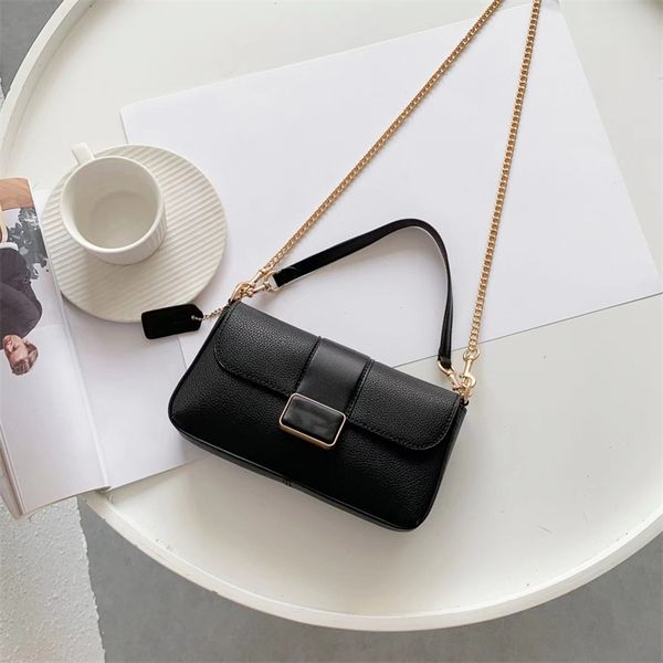 

stylish shoulder bag black cowhide small diagonal handbag