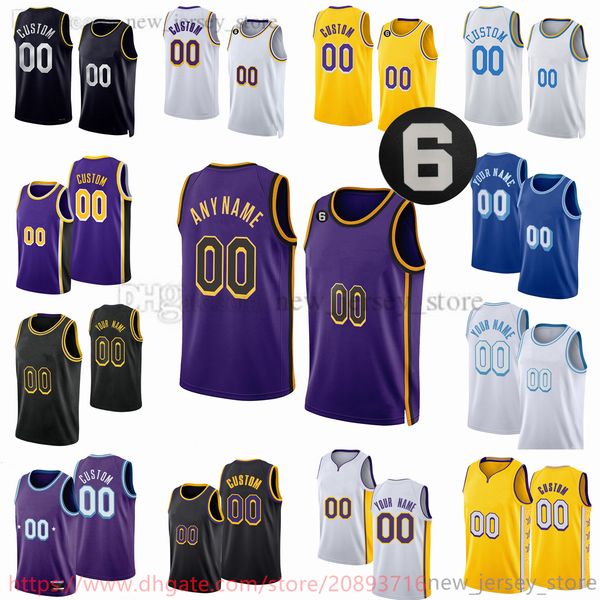 

custom 2023 new season printed basketball jerseys 0 d'angelo 3 anthony russell davis 6 lebron 21 patrick james beverley 35 wenyen gabri, Black;red