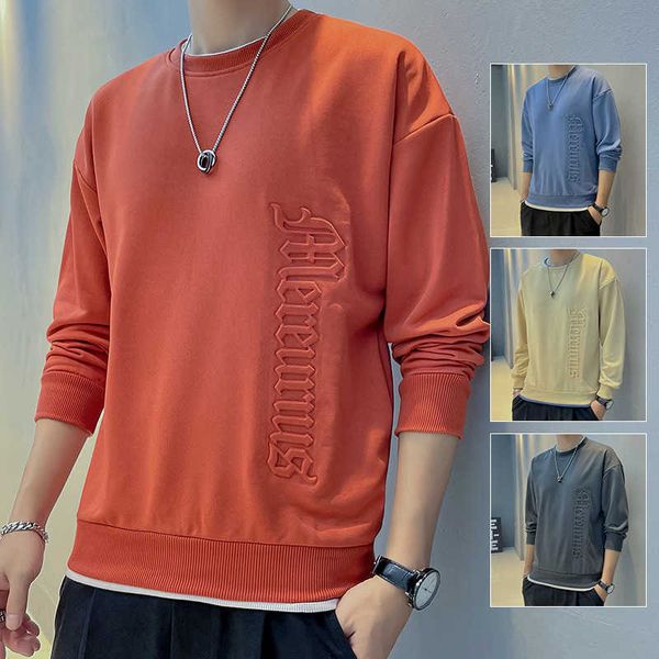 

2022 new autumn and winter men's sweater round neck leisure long sleeved garment fashion, Black
