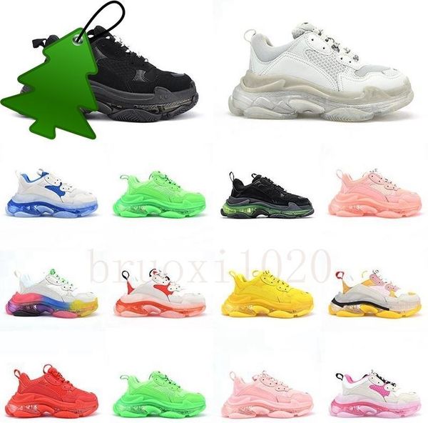 

balencigas balencigas balencaigaity b''balencaigas''designer shoes designer luxury paris triple s clear sole casual shoe, Black
