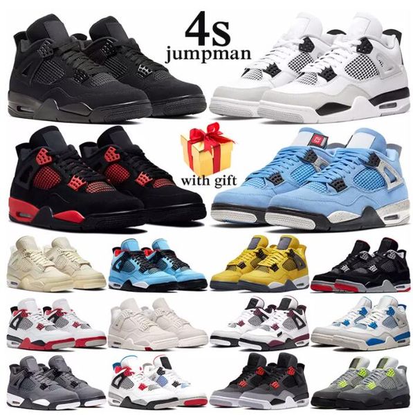 

high 4 4s retro basketball shoes men women jumpman 4 military black cat black red thunder university blue infrared royalty cactus jack outdo