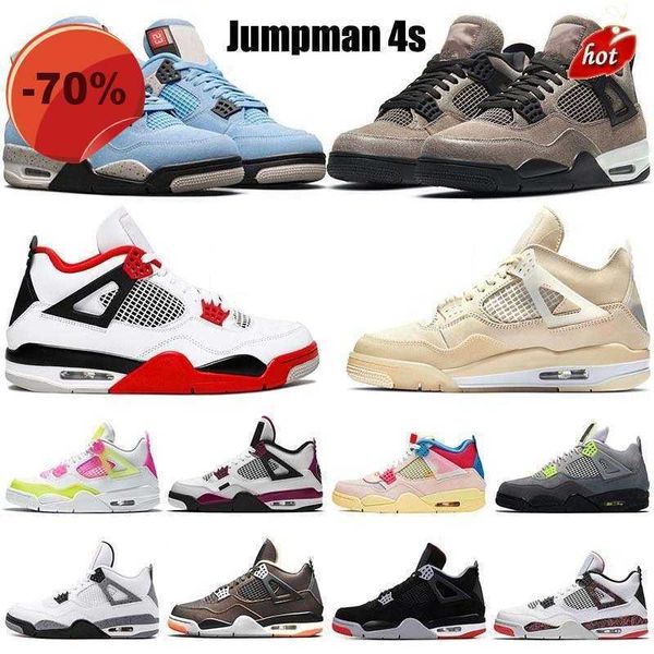 

jumpman 4 basketball shoes 4s black cat cream color cactus jack men womens neon court purple bred mens trainers sports sneaker eur 36-47