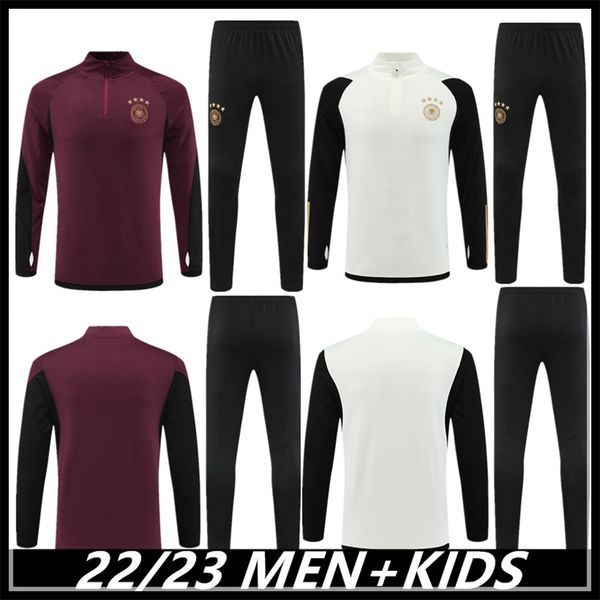 

22-23 germany tracksuit soccer jersey kroos gnabry werner draxler reus muller gotze football shirt germany world training suit cup men kids, Black