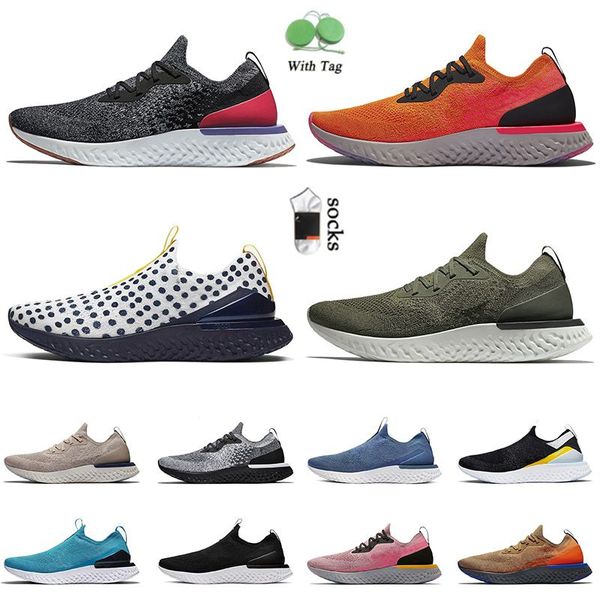 

2022 epic react mens womens fly knit v1 v2 runnning shoes with socks plum dust beige yeezy yezzy orange silver grey white pink unc knits uef, Black