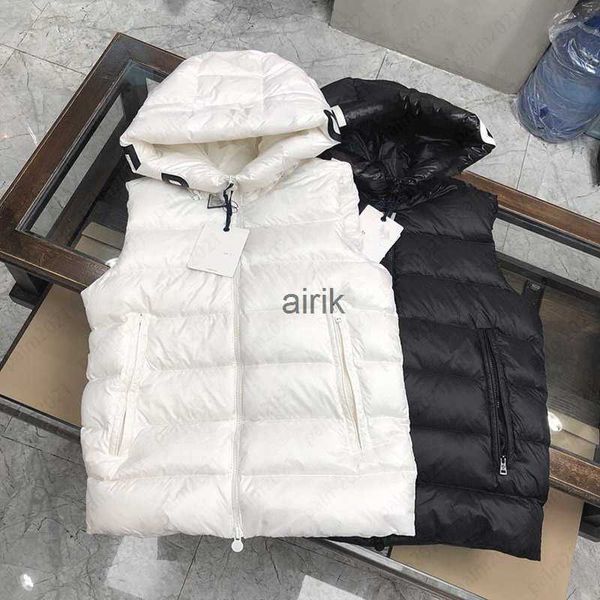 

designer monclair mens down vests clothing france brand winter new style hooded vest and down jacket for fashionable waistcoat, Black;white