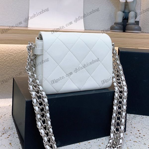 

women classic full designer crossbody bags quilted matelasse silver wide chains hardware shoulder purse designer luxury wallets ladies handb