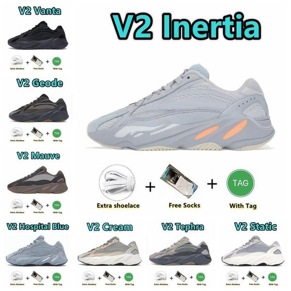 

shoes 2022 casual shoes ''700 running shoe 700 v1 v2 design original utility black analog blue men women sports size 36- yeezzy ye