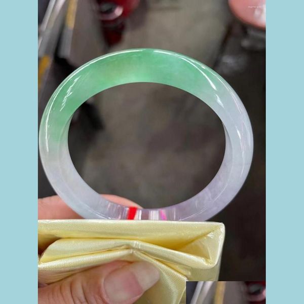 

bangle bangle est natural glutinous floating purple green flower jadeite bangles exquisite quality jade bracelet handring fine jewel dh2zr, Black