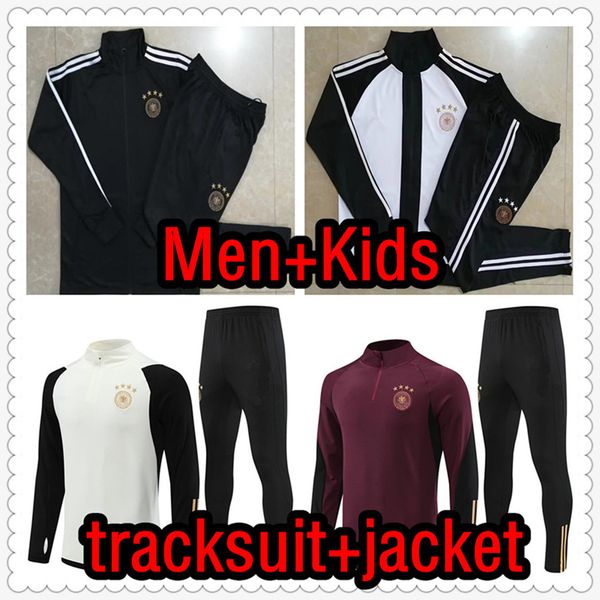 

2022 2023 germanies germanys tracksuit soccer jerseys werner muller football shirt t kroos gnabry kimmich reus german 22 23 men kids kit, Black