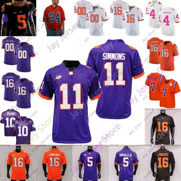 

football jerseys clemson football jersey ncaa college shaq lawson deandre hopkins c.j. spiller perry fuller cunningham uiagalelei murphy ren, Black;red