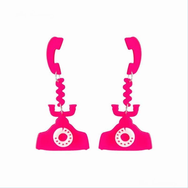 

dangle chandelier 2 color red pink telephone dangle earrings for women trendy accessories acrylic jewelry drop delivery dhiok, Silver