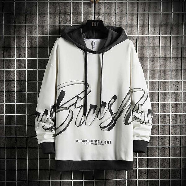 

fleece fashion mens hoodies new autumn street hip hop sweatshirts print hoodie men harajuku casual loose japanese, Black