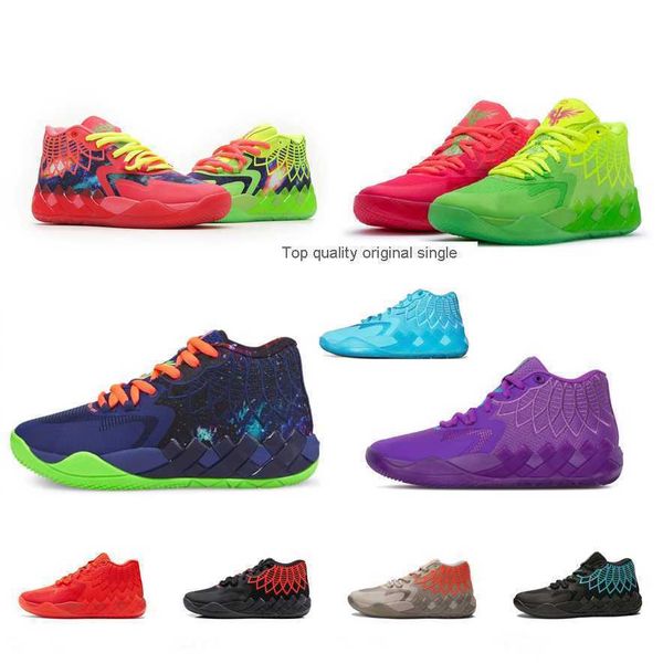 

mens lamelo ball mb 01 basketball shoes rick morty red green galaxy purple blue grey black queen buzz city melo sneakers tennis with box