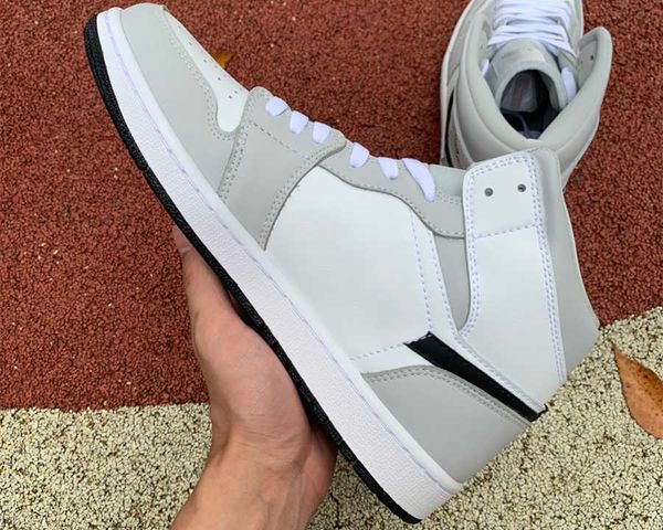 

brand shoes jumpman 1 mid basketball 1s light smoke grey sneakers, White;red