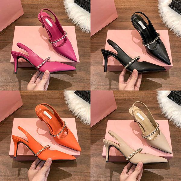 

high heels women shoes crystal-studded pumps party wedding sneakers stiletto heel slingbacks white black orange fuchsia beige luxury womens