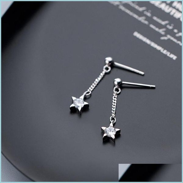 

stud stud design star earrings s925 sterling sier for women girls jewelry drop brincos orecchini argento 925 delivery dhopi, Golden;silver