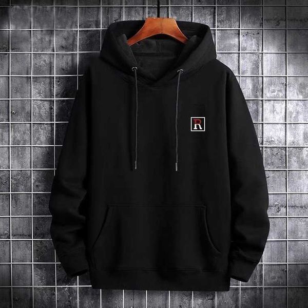 

autumn and winter 2022 sweater men's long sleeve casual loose large hooded clothing, Black