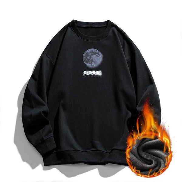 

men's fat plus shoulder drop long sleeve sweater in winter loose slim round neck fleece thickened men, Black