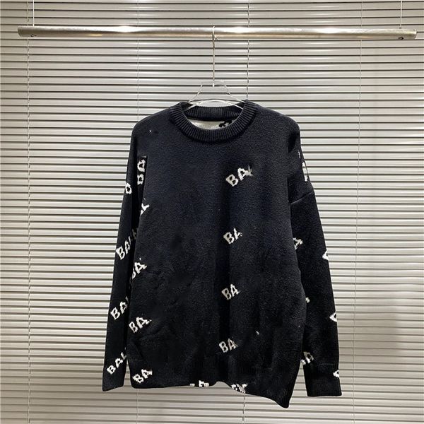 

designer sweater men letter tech fleeces sweaters printed otton knit crewneck mens women letter sportswear size s-xxl 101, White;black