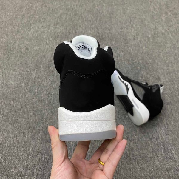 

designer shoes 5 oreo man basketball 5s v black white-cool grey sneakers