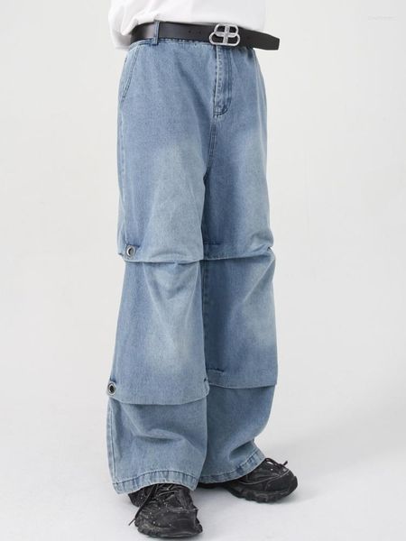 

men's jeans men's wear 2022 autumn korean streetwear fashion straight blue casual vintage wide legs denim trousers