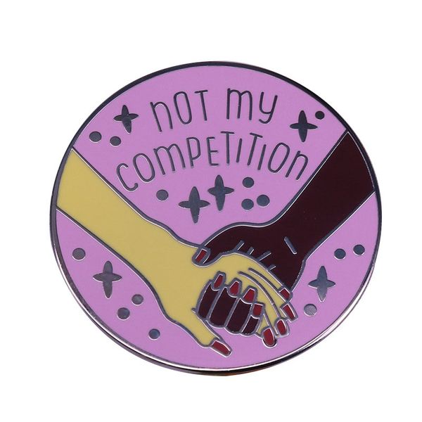 

feminist not my competition brooch and lapel pin starry girl power friendship competition jewelry gift, Blue
