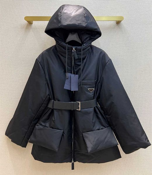 

23s winter women's down jacket fashion parka fashion long hooded down jacket windproof jacket autumn women's coat, Black