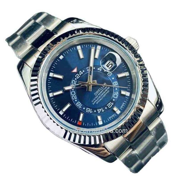 

mens 22 colors montre de luxe automatic mechanical watchwatches 42mm full stainlwatchess steel wristwatchwatches sapphire luminous sky calen