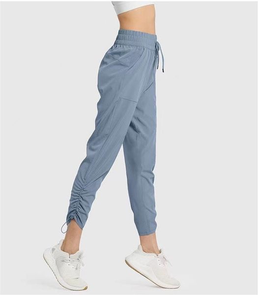 

ll women yoga ninth pants push fi jogging sweatpants soft high waist hip lift elastic casual pants 7 colors l200106