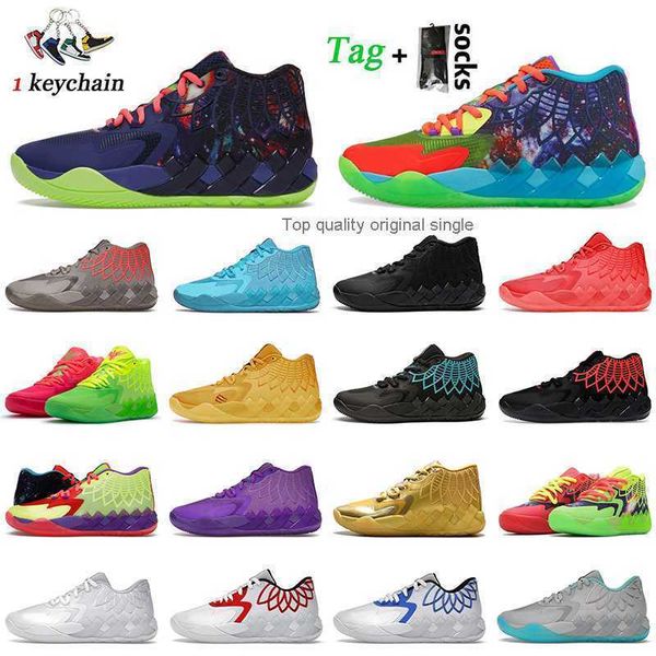 

fashion 2022 lamelo ball mens basketball shoes mb.01 galaxy be you rick and morty iridescent dreams not from here rock ridge black red blast