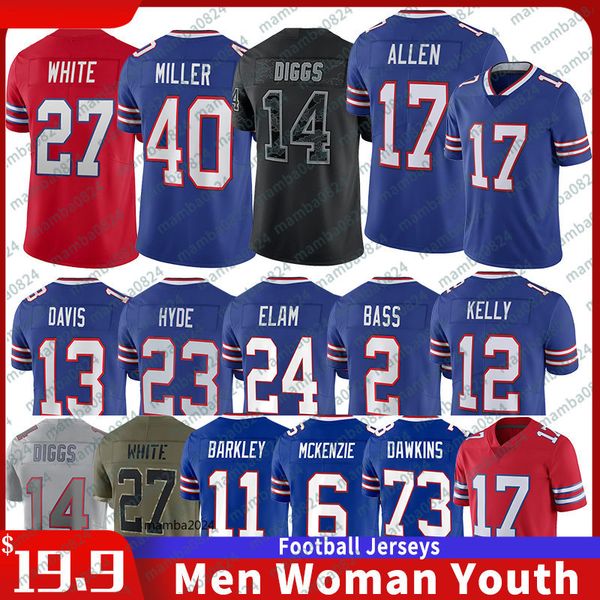 

17 josh allen football jerseys stefon diggs von miller james cook kaiir elam khalil shakir matt milano emmanuel sanders tim harris nyheim hi, Black;red