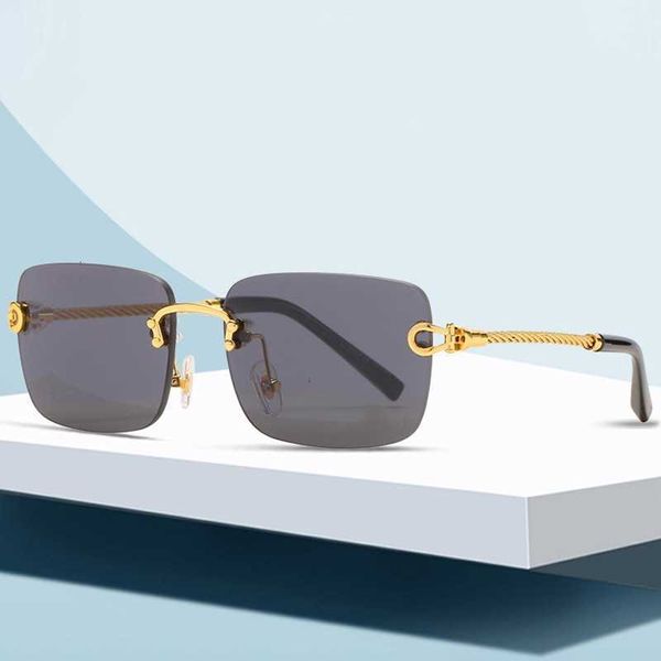 

luxury designer sunglasses for women mens frameless shades retro metal rimless optical frame, White;black