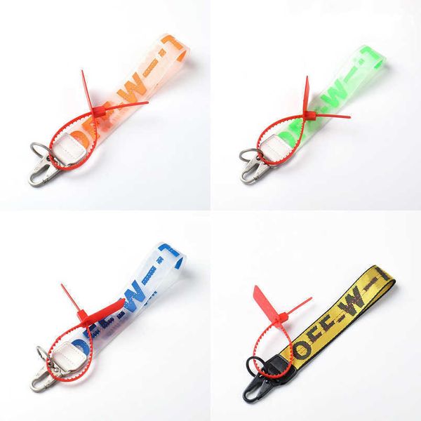 

offs classic luxury key rings brand keychains clear rubber jelly letter print keys ring fashion men women canvas keychain camera pendant bel, Slivery;golden