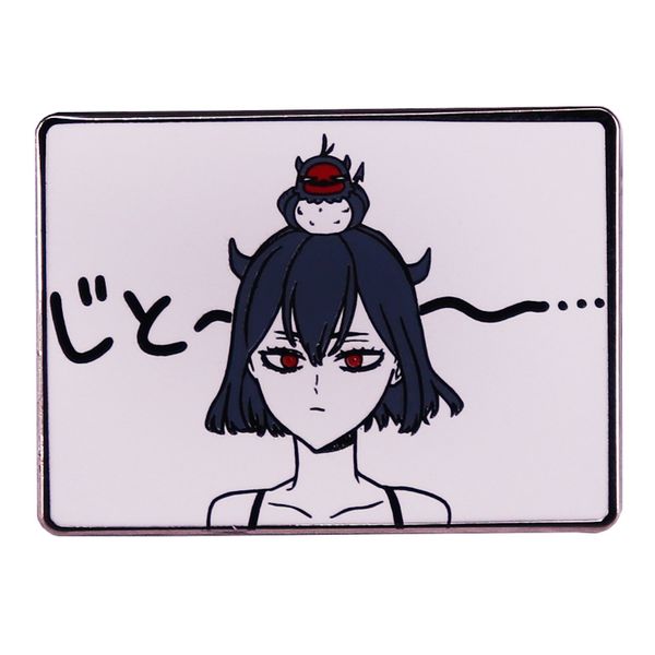 

anime black clover enamel pins cartoon figure nero lapel badge brooch clothing accessories, Blue