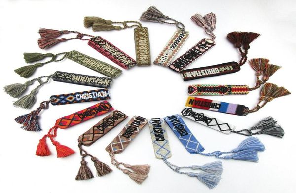 

charm bracelets adjustable woven friendship bracelet for women men 2021 vintage braided embroidery tassel whole jewelry3849681, Golden;silver