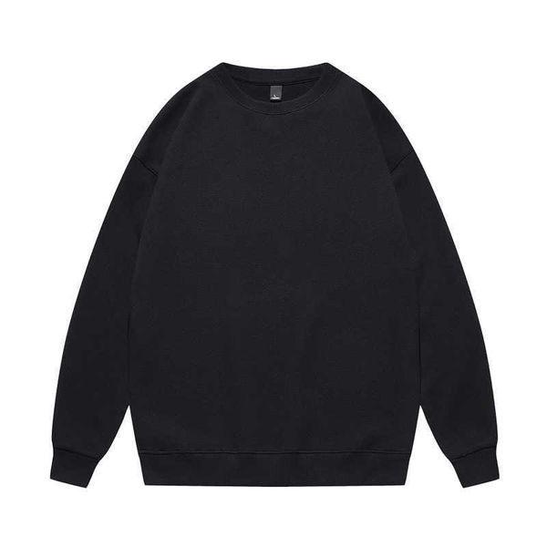 

men's round neck autumn 2022 casual solid loose fashion brand long sleeve men winter, Black