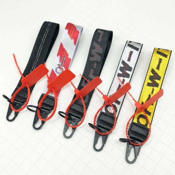 

luxury offs fashion keychains brand key rings clear rubber keys ring classic men women canvas keychain embroidery letters pendant belt 3.5x2, Silver