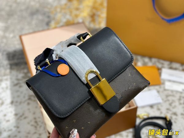 

lq lucky bb cross body bag shoulder bags fashion handbags tote women metal lock genuine leather classic bags
