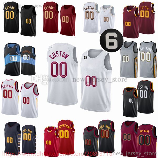 

custom 2022-23 new printed basketball jerseys 0 kevin 45 donovan love mitchell 31 jarrett allen 3 caris levert 4 evan mobley cedi 16 osman 1, Black;red
