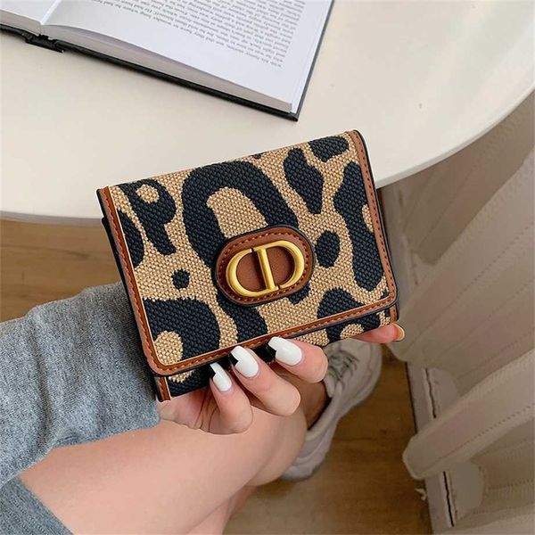 

clearance purse 2022 new leopard women's long wallet 30% off wallet card bag contrast color small change, Red;black