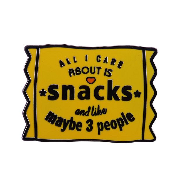 

all i care about is snacks enamel pin cute funny brooch badges, Blue