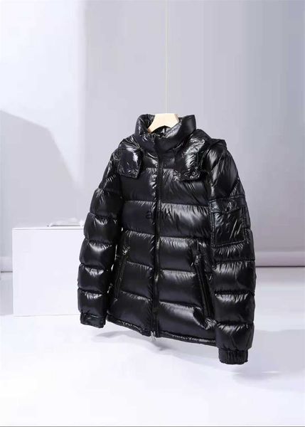 

men's down parkas monclair heavy strikes 2022 autumn and winter new classic shiny hooded down jacket couple models3kyr, Black